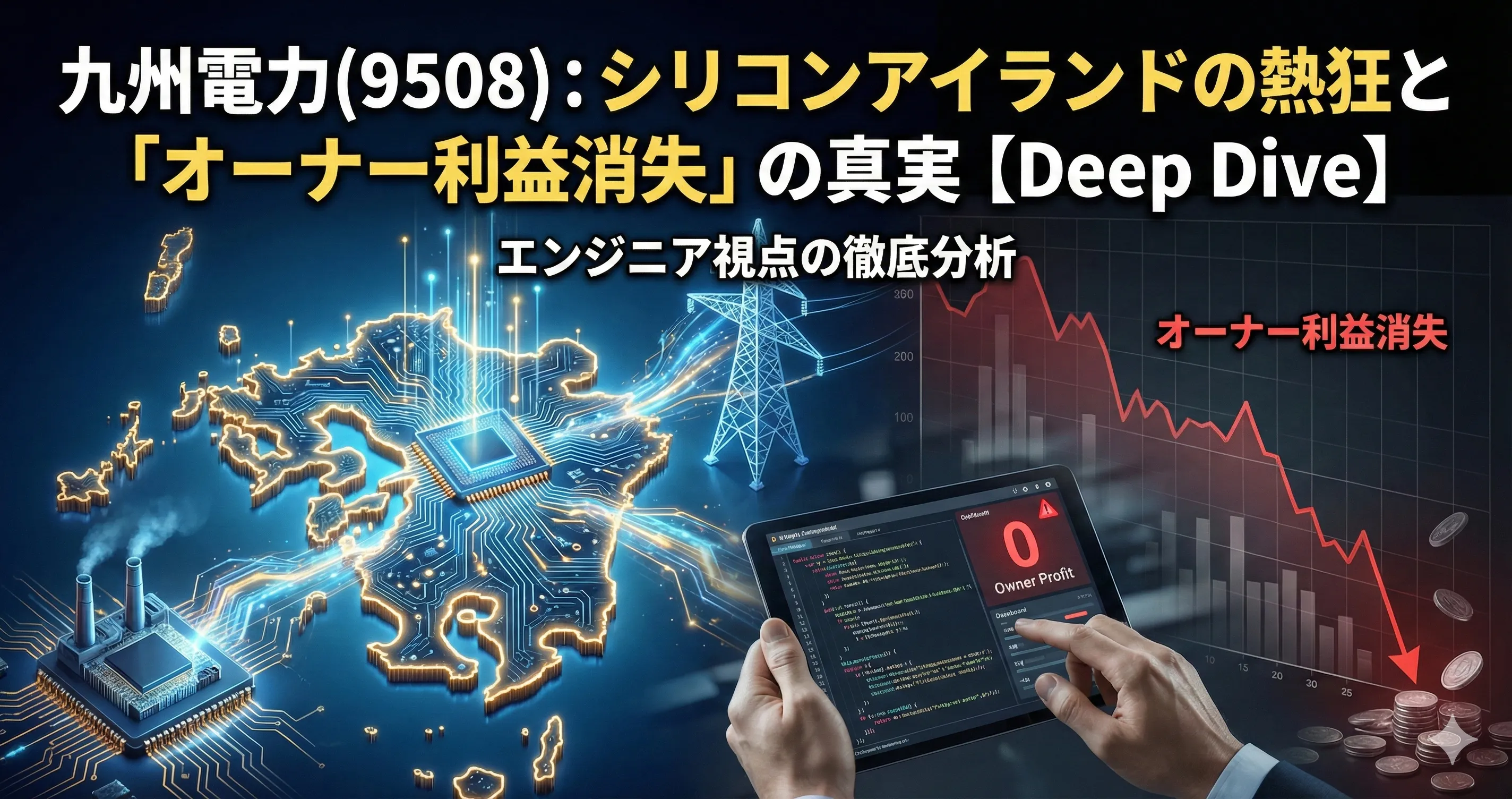 九州電力 (9508): シリコンアイランドの熱狂と「オーナー利益消失」の真実【Deep Dive】
